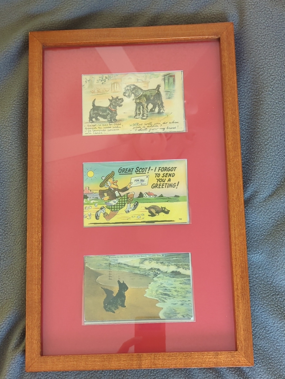 Scottish Terrier Framed Vintage Postcards